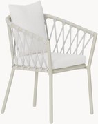 Cadeiras de jantar de jardim em bouclé com braços Linos, conjunto de 2