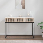 Mesa consola 105x30x75 cm derivados de madeira e ferro branco