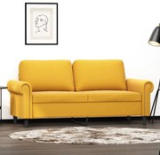 Sofá de 2 lugares veludo 140 cm amarelo