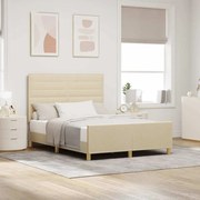 Cama de tecido crème vidaXL 140x190 cm