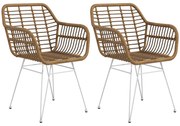 Conjunto de 2 Cadeiras de Sala de Jantar Cadeiras de Cozinha de Vime P