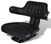 vidaXL Assento de trator com encosto preto