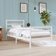 Estrutura de cama 90x200 cm pinho maciço branco