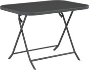 vidaXL Mesa de jardim dobrável 100x75x72 cm vidro e aço cinzento