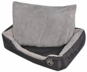 vidaXL Cama para cães com almofada acolchoada tamanho XL preto