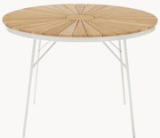 Mesa de jardim redonda com tampo em madeira de teca Ellen, vários tamanhos