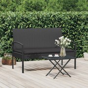 Banco de jardim com almofadão 105 cm vime PE preto