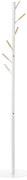 HOMCOM Cabide de Pé de Madeira com 6 Ganchos para Roupa Bolsas e Estrutura de Metal 35x35x174cm Branco e Madeira