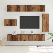 vidaXL Conjunto de móvel de TV 8 pcs Madeira antiga 30.5 x 30 x 90 cm