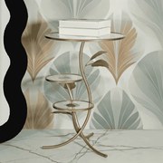 MESA DE APOIO 3 PRATELEIRAS FOLHA Ø54X69,5 CM DOURADO