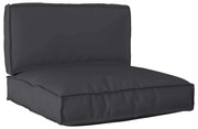 vidaXL Conjunto de Almofadas para Palete 2 pcs Preto 80 x 80 x 12 cm