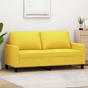 vidaXL Sofá de 2 lugares 140 cm tecido amarelo-claro