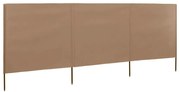 vidaXL Para-vento com 3 painéis tecido 400x120 cm cinzento-acastanhado