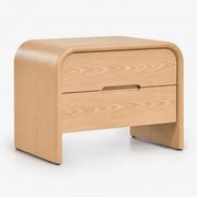 Pack De 2 Mesas De Cabeceira 45x40 Cm Em Mdf Claudres Castanho Roble - Sklum