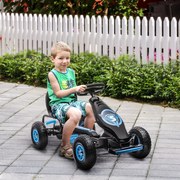 Kart a Pedais para Crianças 5-12 Anos Kart a Pedais Infantil com Assento Ajustável Pneus Insufláveis Amortecimento e Travão de Mão Carga Máx. 50kg 121