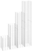vidaXL Canteiro/gabião elevado 4 pcs 30x30x50/100/150/200 cm ferro