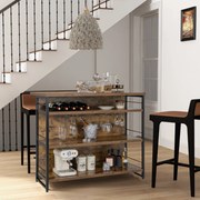 Mesa Alta de Bar "Aurum" - Armário de Licor com 4 Níveis, Suporte para