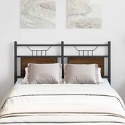 vidaXL Cabeceira de cama 120cm derivados madeira/aço carvalho castanho