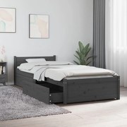 Estrutura cama c/ gavetas 75x190cm 2FT6 Small Single cinzento