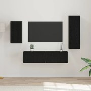 vidaXL Conjunto de Estante para TV com prateleira 4 pcs Carvalho Preto
