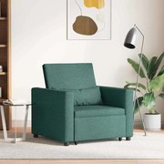 vidaXL Sofá-Cama Conversível 3 em 1 Verde Escuro