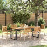 vidaXL Conjunto de Jantar para o Jardim 7 pcs Bege 200 x 90 x 75 cm