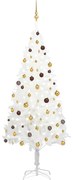 vidaXL Árvore Natal artificial pré-iluminada c/ bolas branco