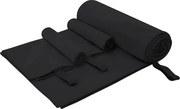 vidaXL Conjunto de Toalhas Esportivas 3 pcs Preto