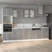 vidaXL Armário micro-ondas “Lyon” 60x57x207 cm cinza sonoma