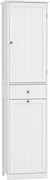 HOMCOM Móvel Coluna 180 cm com Cesto de Roupa Basculante, Branco | Aosom Portugal