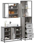 vidaXL 3 pcs Conjunto móveis casa de banho madeira proc. cinza sonoma