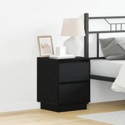 vidaXL Criados-mudos com Luzes LED 2 pcs Preto 39x34,5x50 cm