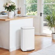 Caixote do lixo 30 litros com pedal para cozinha 34,8 x 29,7 x 63,3 cm Branco