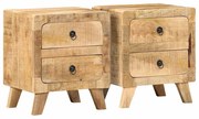 vidaXL Mesas de cabeceira 2 pcs 40x32x46 cm mangueira áspera maciça