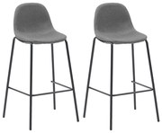 vidaXL Cadeiras de bar 2 pcs tecido cinzento-acastanhado