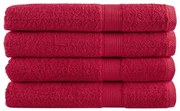 vidaXL Toalhas premium SOLUND 4 pcs 100x200 cm 600 gsm vermelho