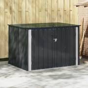 vidaXL Caixa de Armazenamento para Jardim Preto 151,5 x 107 x 100 cm