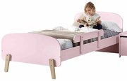 Cama infantil KIDDY (90x200) + Estrado + grade de segurança Rosa