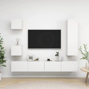 vidaXL 5 pcs conjunto de móveis de TV derivados de madeira branco