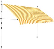 Toldo retrátil manual 300 cm riscas laranjas e brancas