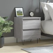 vidaXL Mesa de cabeceira 40x35x50 cm derivados de madeira cinza sonoma