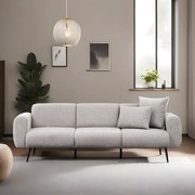 Sofá de 3 Lugares Side – Cinzento Claro – 235x77x82 cm
