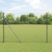 vidaXL Conjunto de Postes de Cerca Conjunto de 2 Cinza Metal 10 x 1,5 m