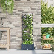 vidaXL Vaso de Jardim com Treliça Cinza 40x40x125.5 cm