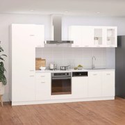 vidaXL 8 pcs conjunto armários de cozinha derivados de madeira Lyon branco