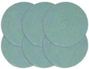 vidaXL Individuais de mesa 6 pcs algodão liso 38 cm redondo verde