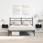 vidaXL Armário de Cama Montado na Parede 2 pcs Carvalho preto