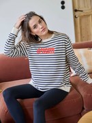 Agora -30%: Sweat estilo marinheiro "amour de famille", para grávida cru