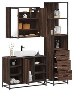 vidaXL 3 pcs conj. móveis WC derivados madeira cor carvalho castanho