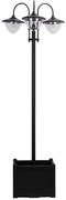 Outsunny Candeeiro Solar Jardim 18 Luzes LED Branco Frio 6000K Impermeável IP44 Sensor Noite Floreira Candeeiro 60x55x189cm Preto | Aosom Portugal